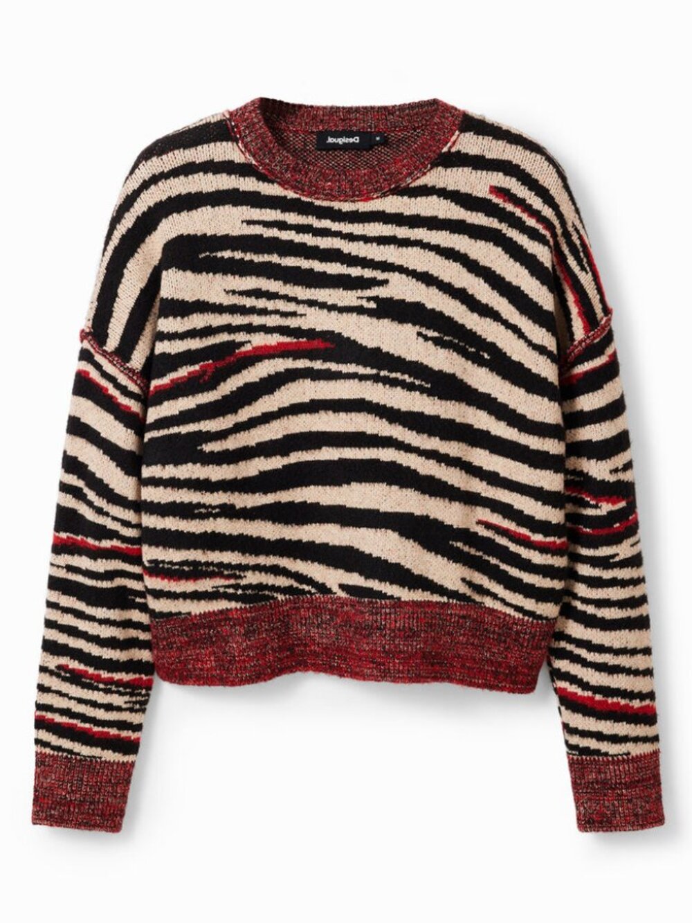 DESIGUAL Oversized Zebra Sweater